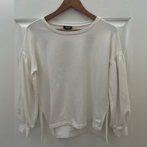 PRE-OWNED A.N.A. WOMENS CREW NECK LONG SLEEVE KNIT TOP- IVORY- X- SMALL